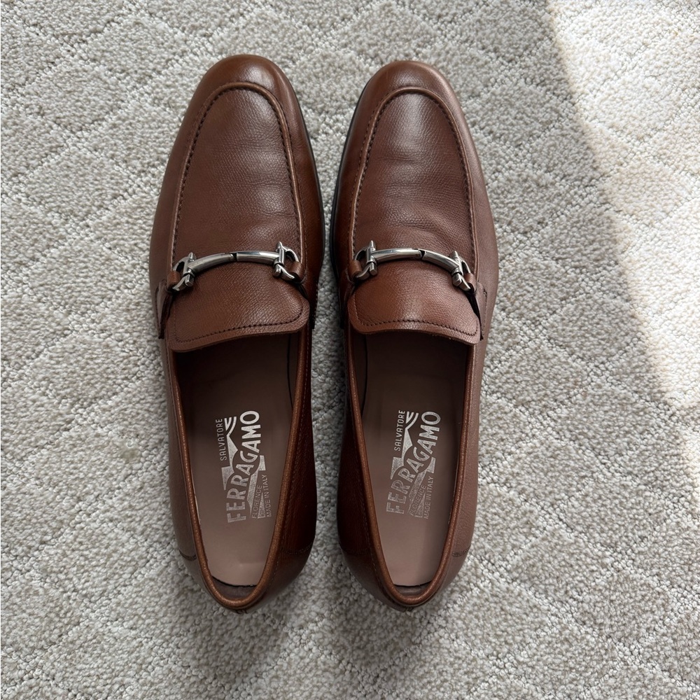 Salvatore Ferragamo Men's Tan Leather Loafers